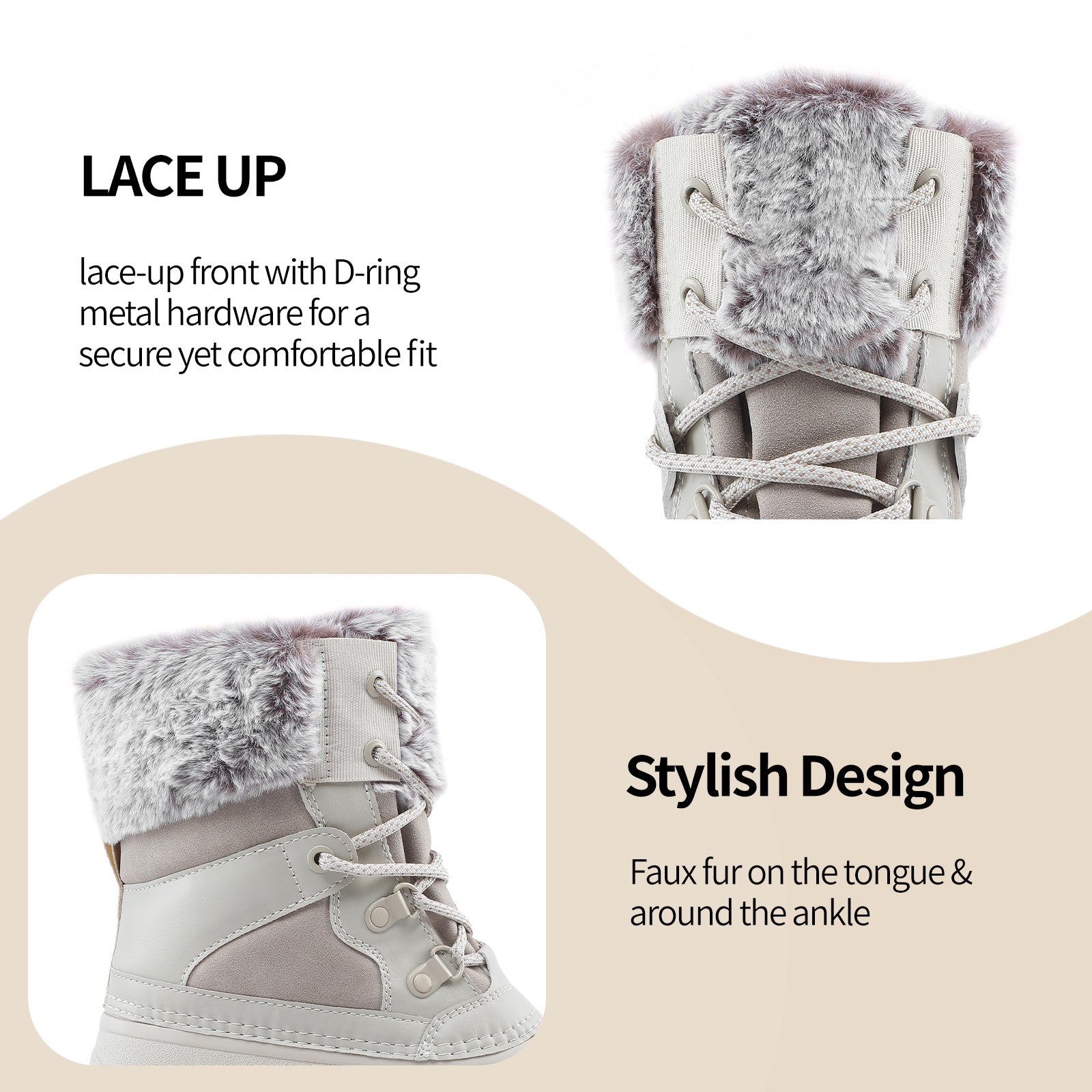 women insulated waterproof winter boots white 3