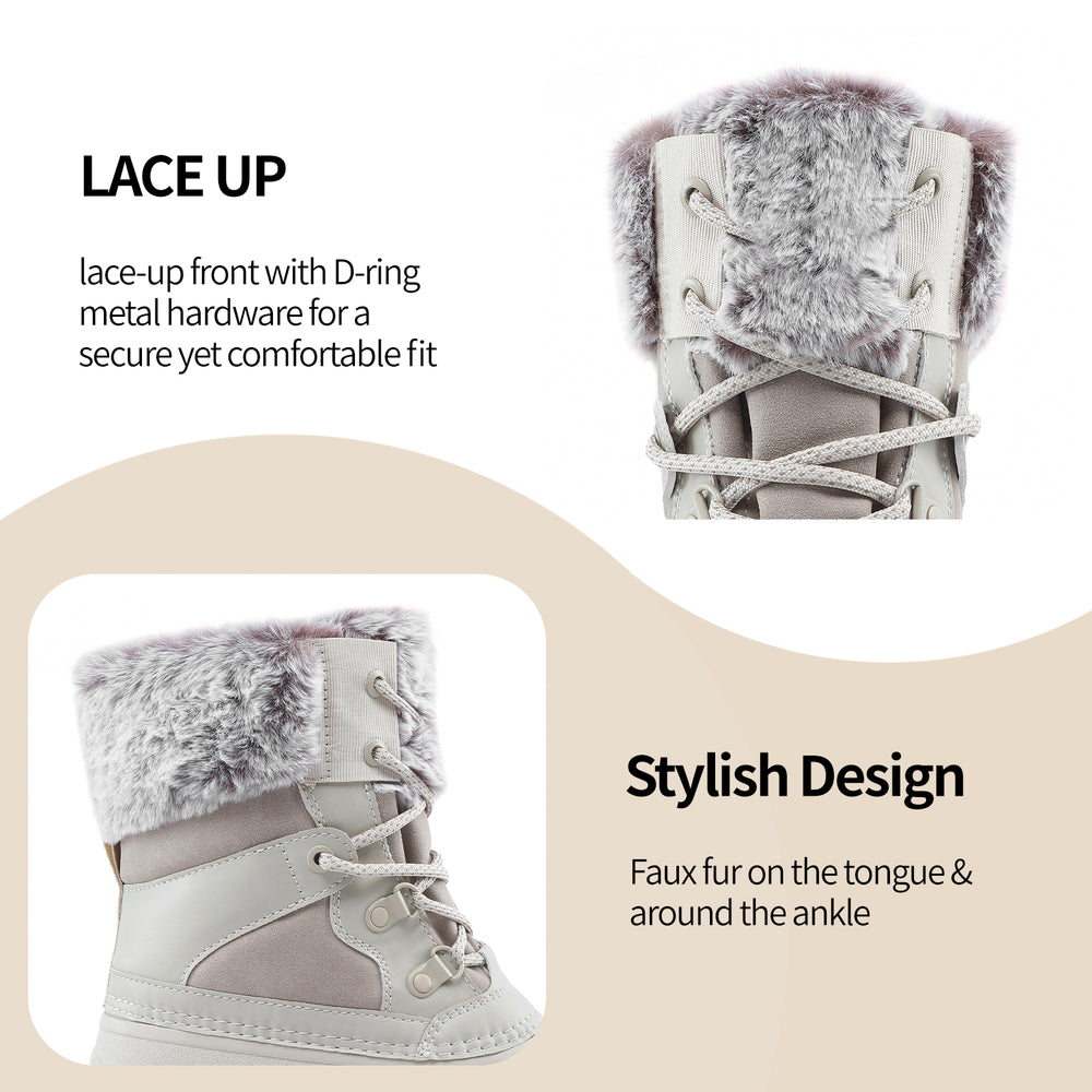 women insulated waterproof winter boots white 3