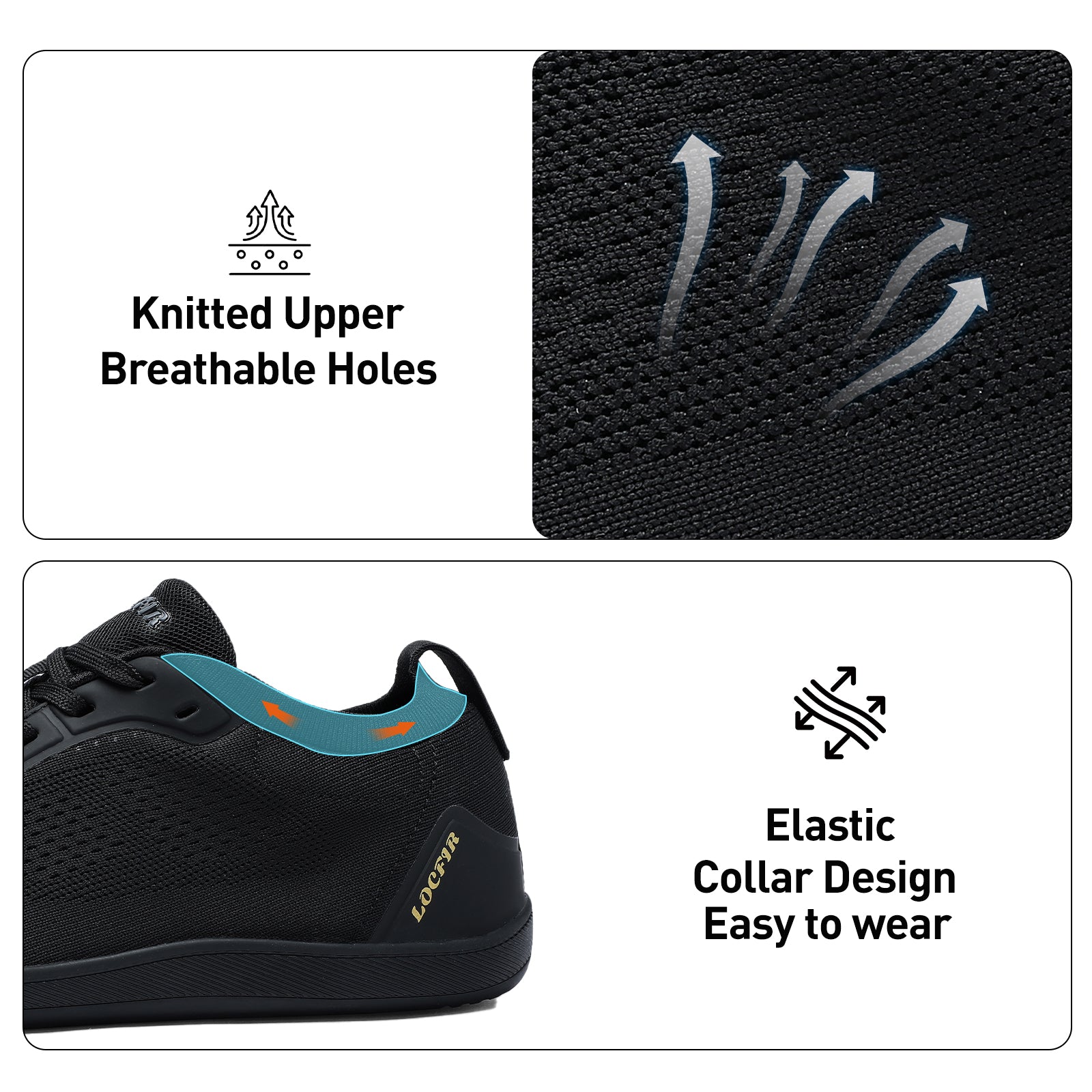 walking running shoes black 3