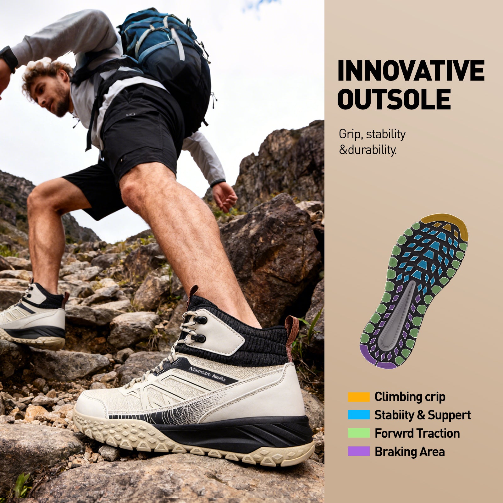 men Hiking Boots sandy grey 3