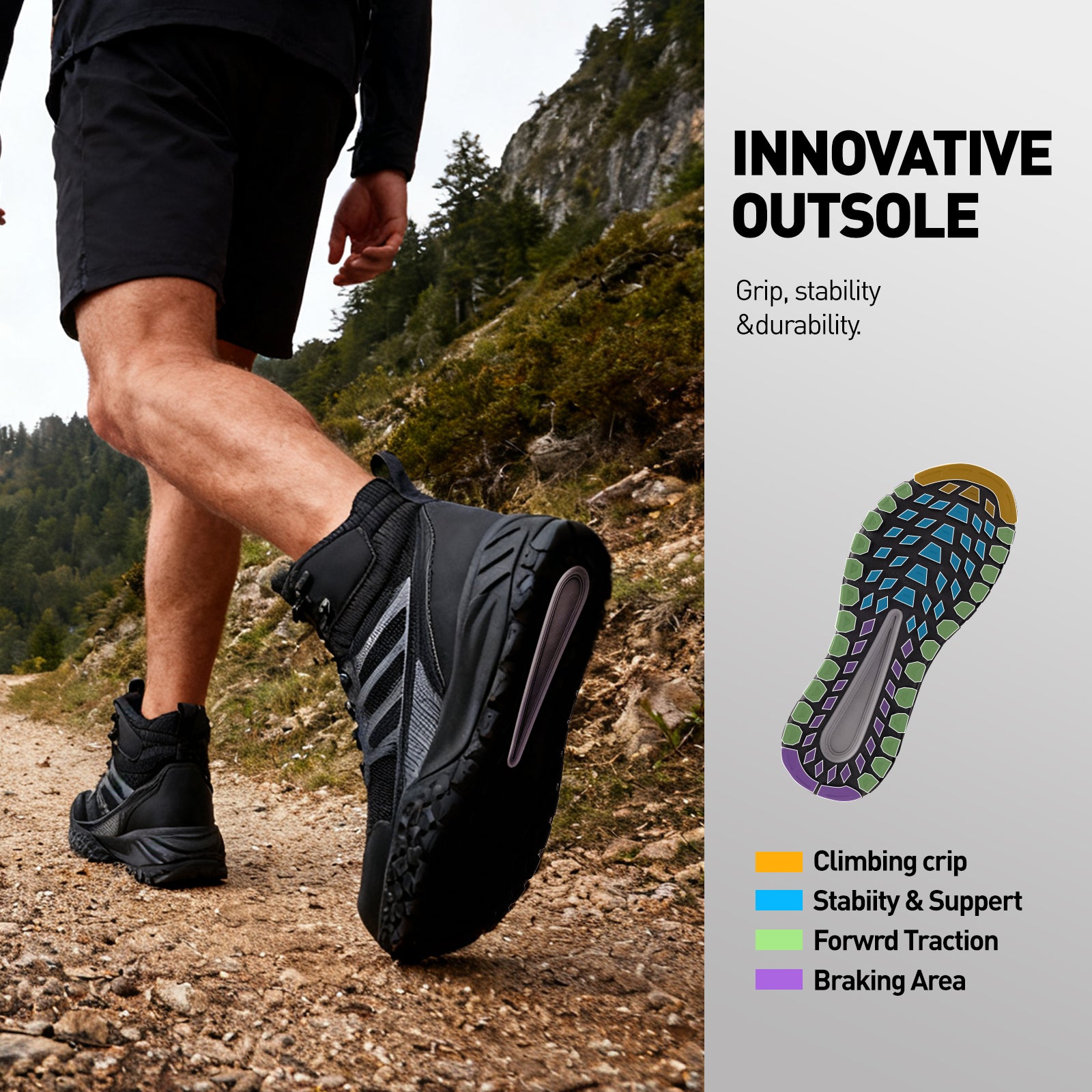 men Hiking Boots black 6