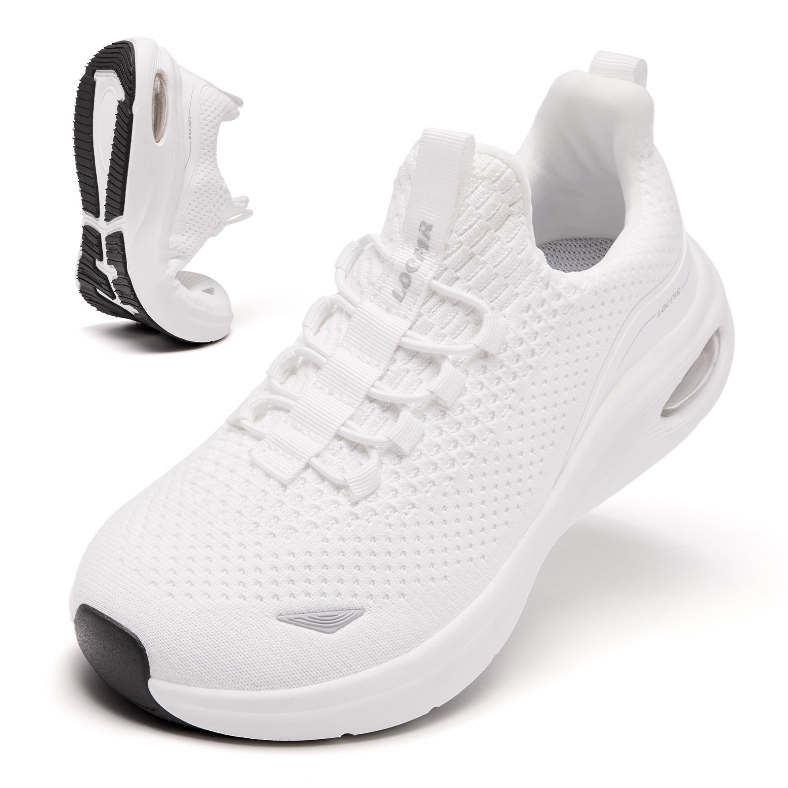 Walking running shoes white 1
