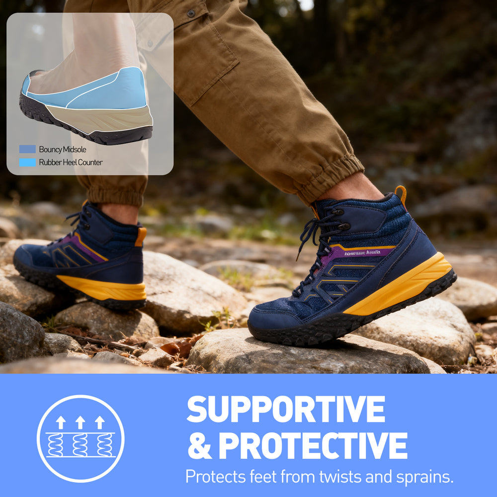 men Hiking Boots blue yellow 4