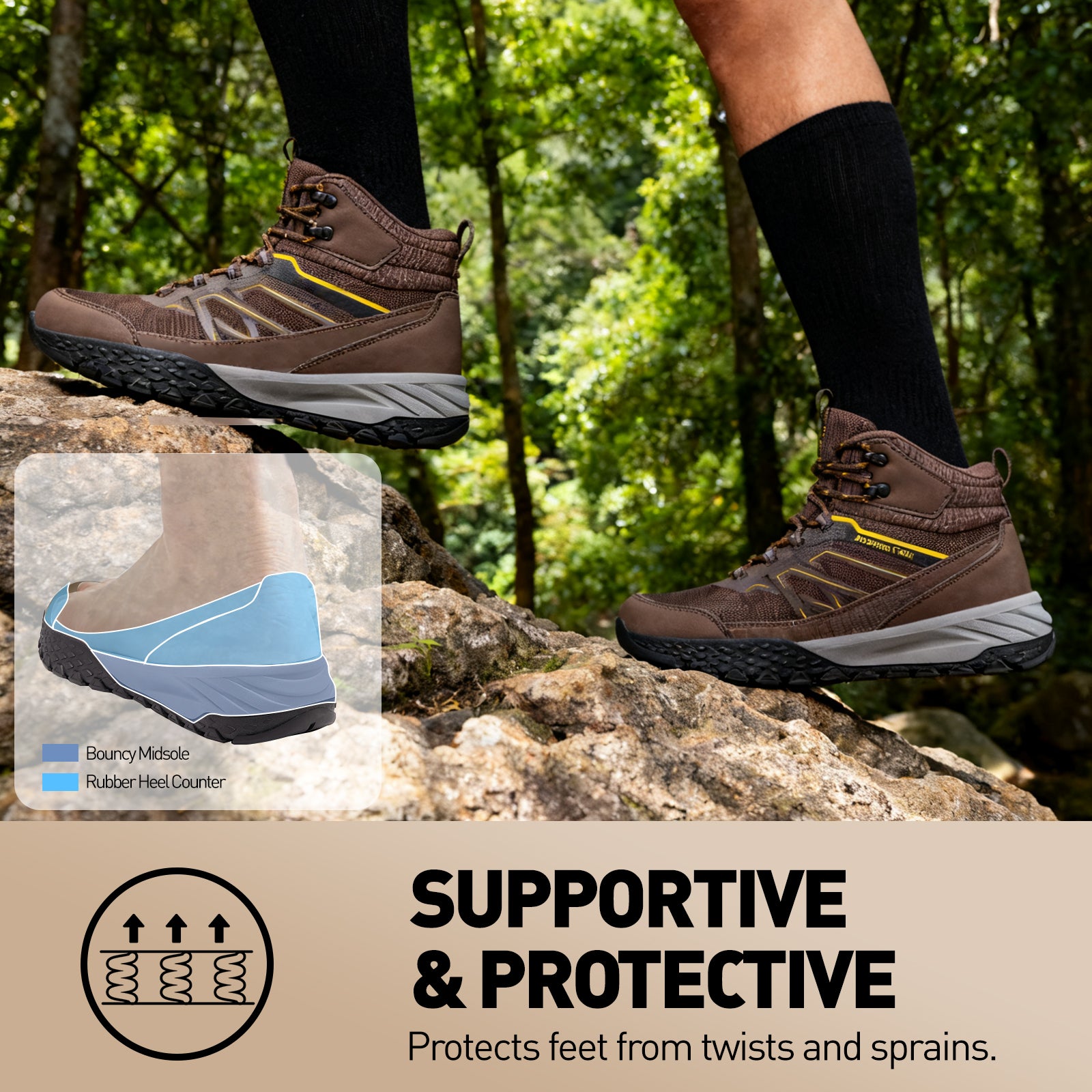 men Hiking Boots dark brown 4