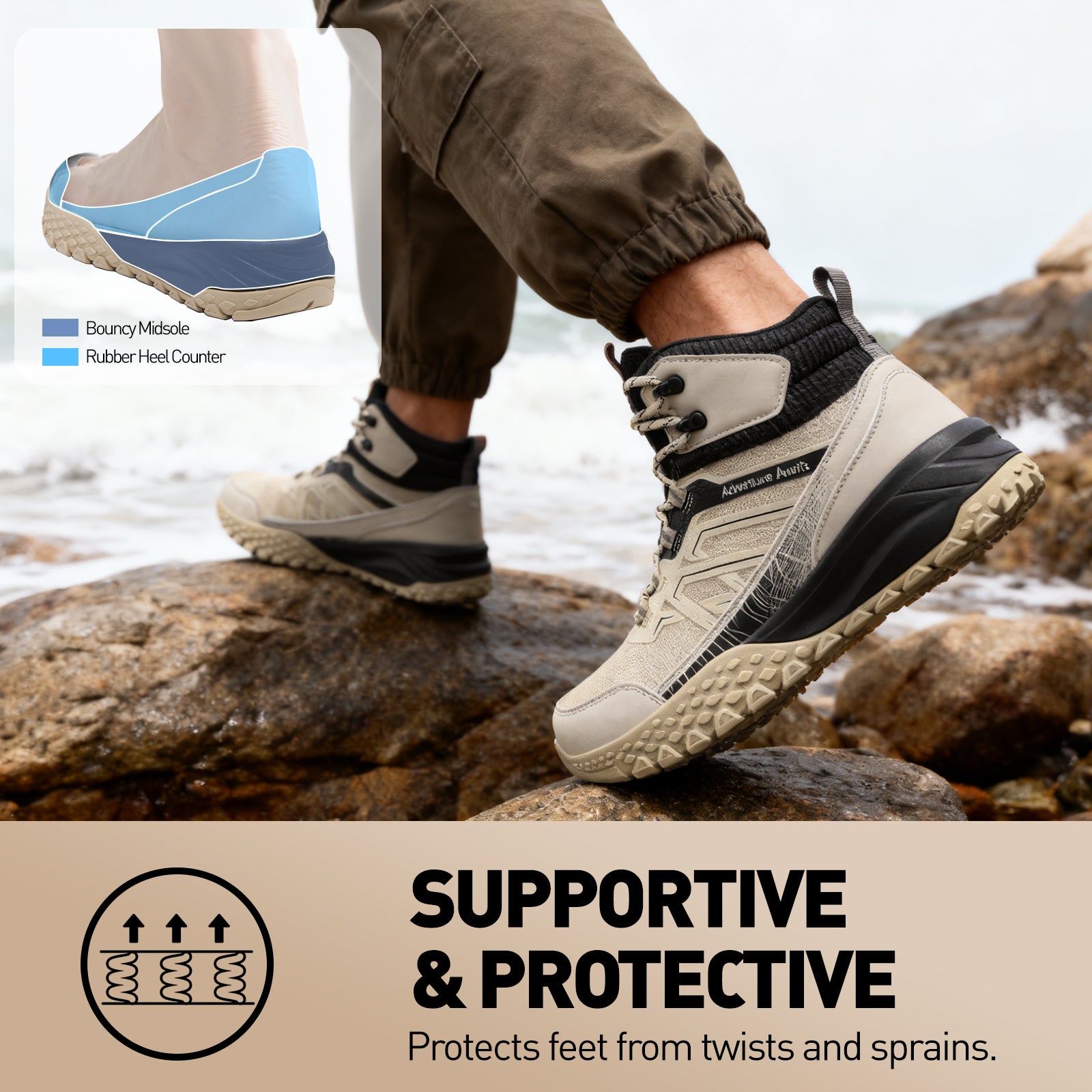 men Hiking Boots sandy grey 4