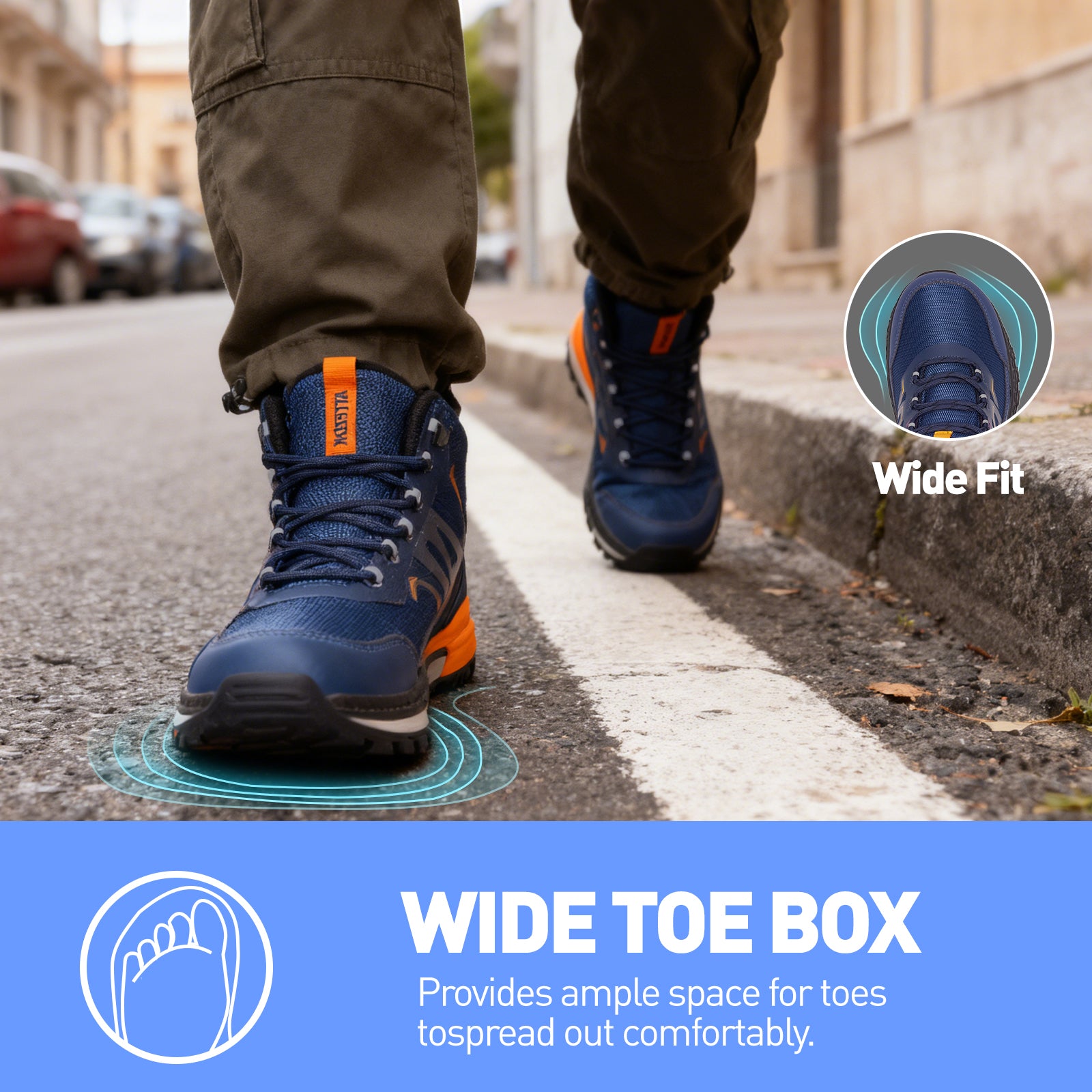 men Hiking Boots blue yellow 5