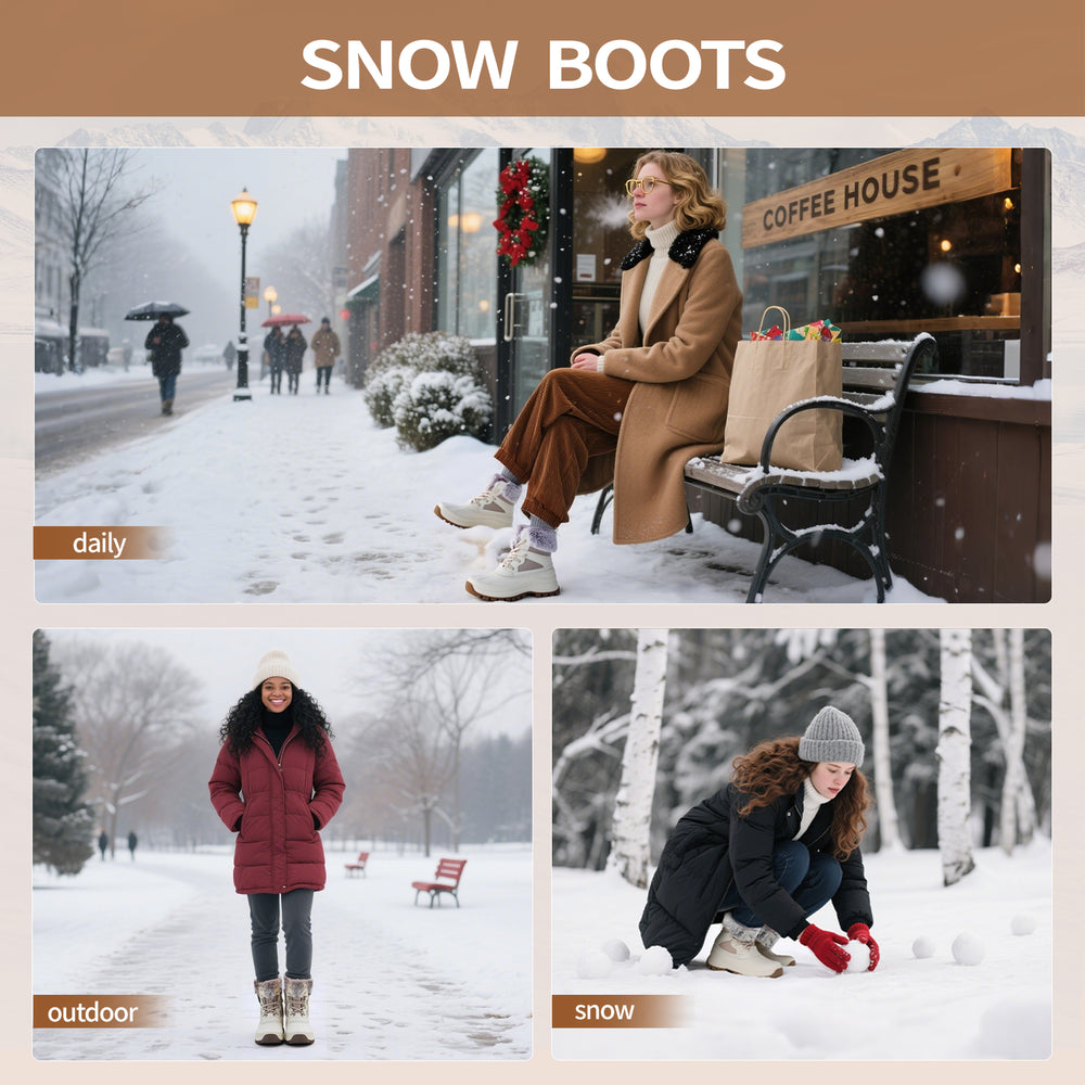women insulated waterproof winter boots white 6