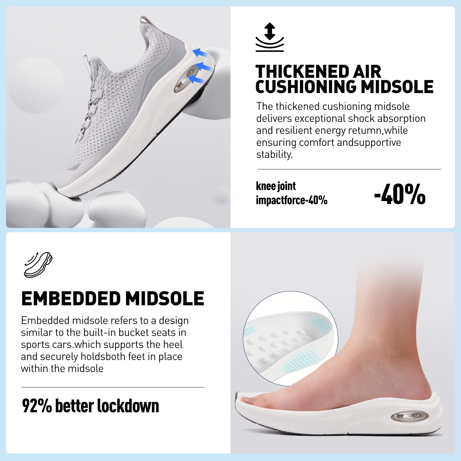 Walking running shoes grey 5