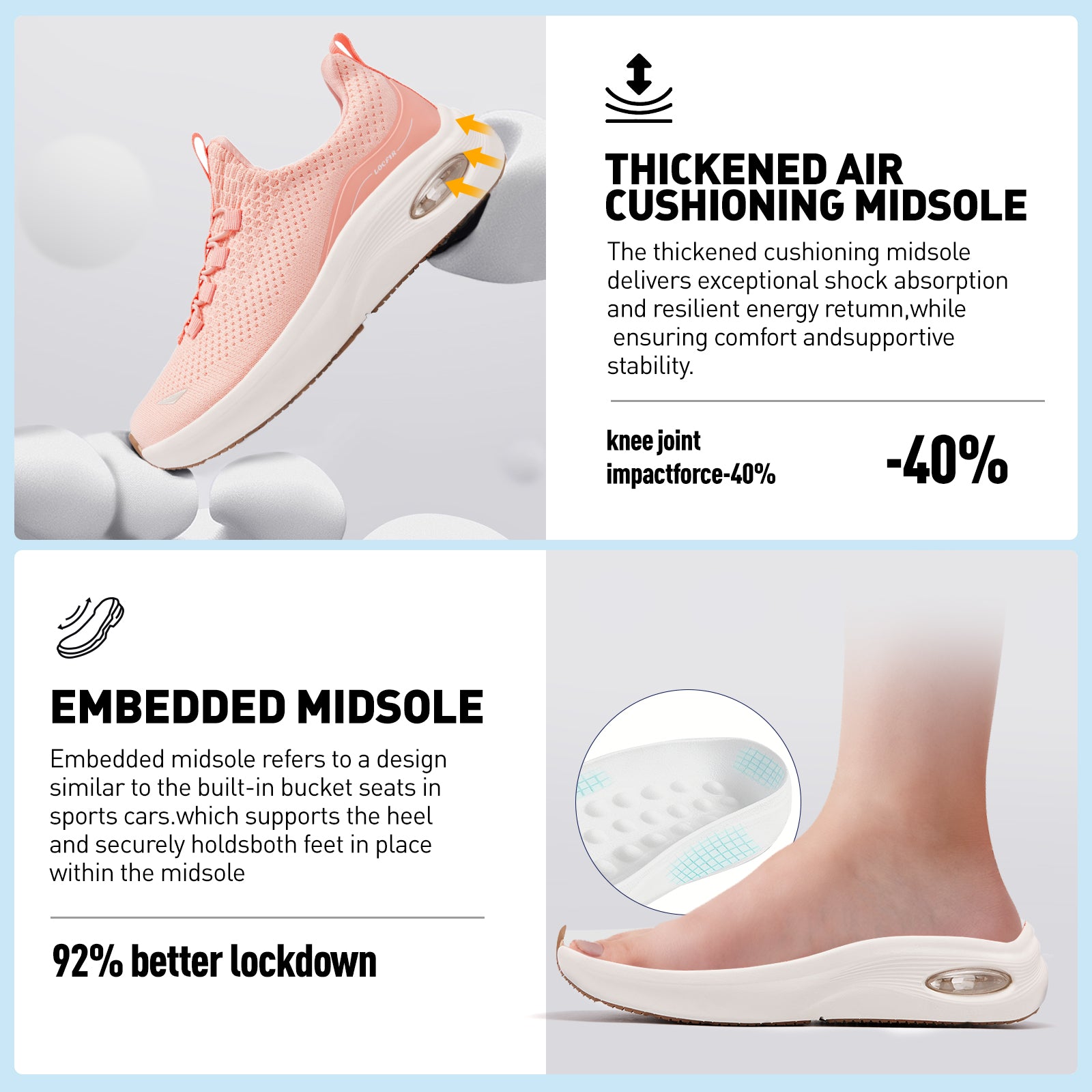 Walking running shoes pink 5